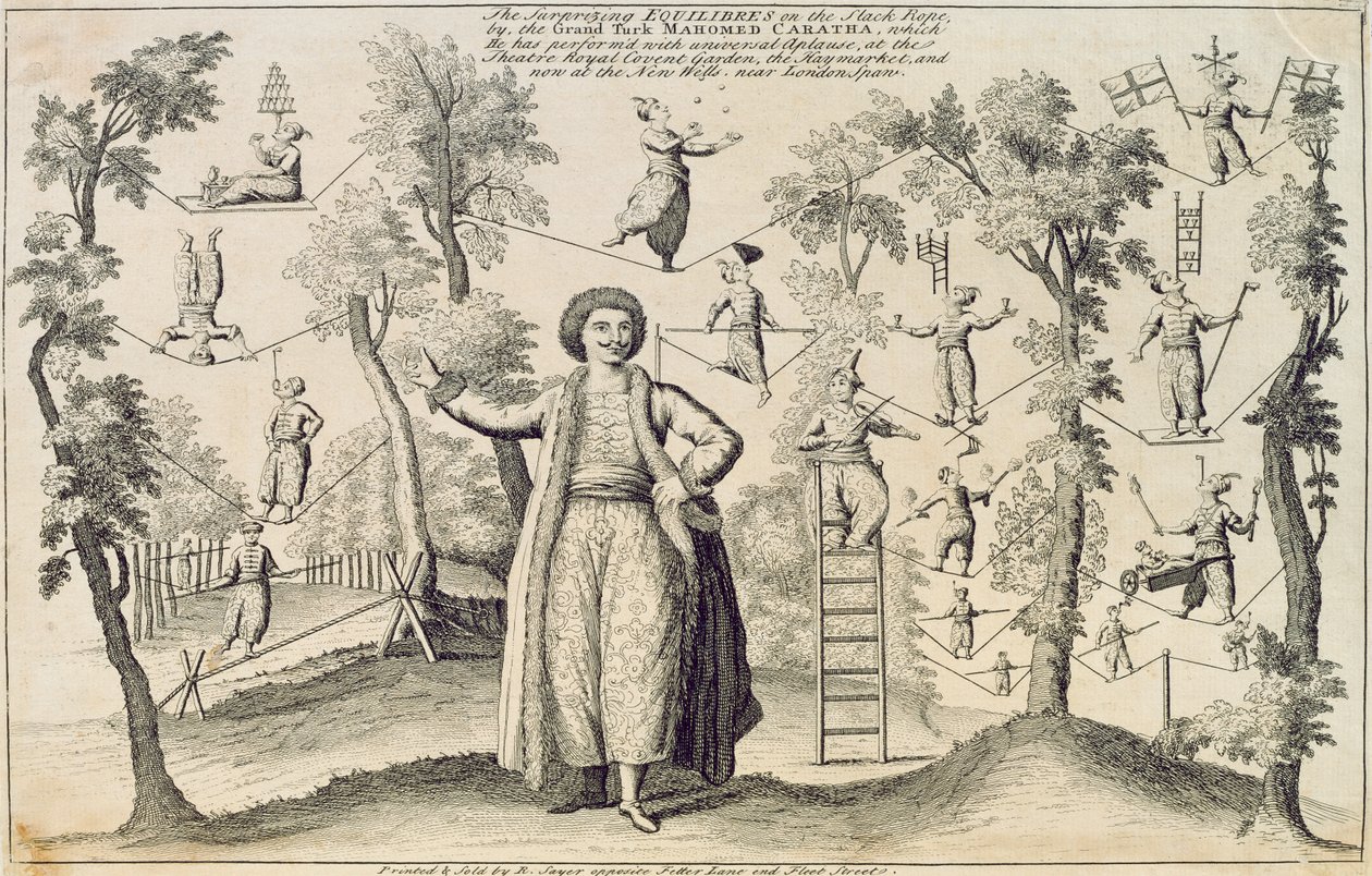 الموازين المدهشة على حبل الركود من قبل الترك الكبير ، محمد كاراثا ، طبعها روبرت ساير (fl.1750-80) بواسطة مدرسة اللغة الإنجليزية