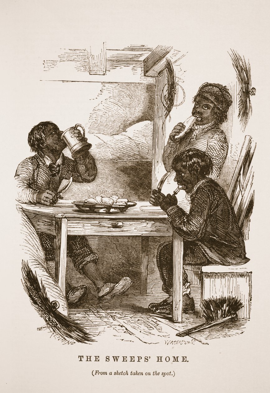 The Sweeps Home ، توضيح من London Labour و London Poor بقلم Henry Mayhew ، حانة. 1862 بواسطة مدرسة اللغة الإنجليزية