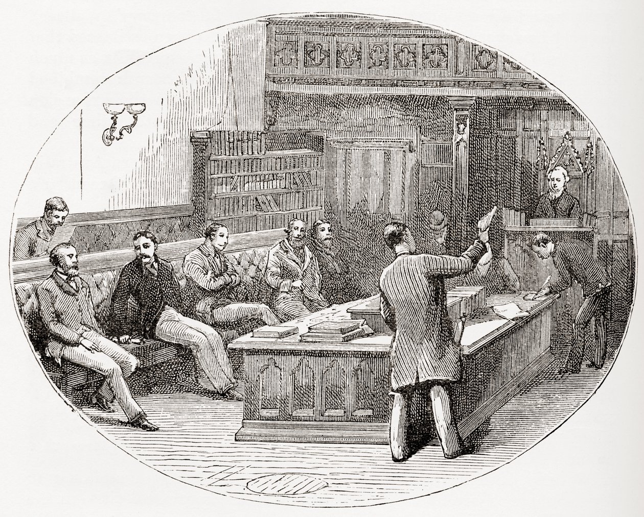 ال مجلس سيدني في مجلس النواب ، أستراليا ، من "سكان العالم" بقلم جي تي بيتاني ، تم نشره عام 1888 بواسطة مدرسة اللغة الإنجليزية