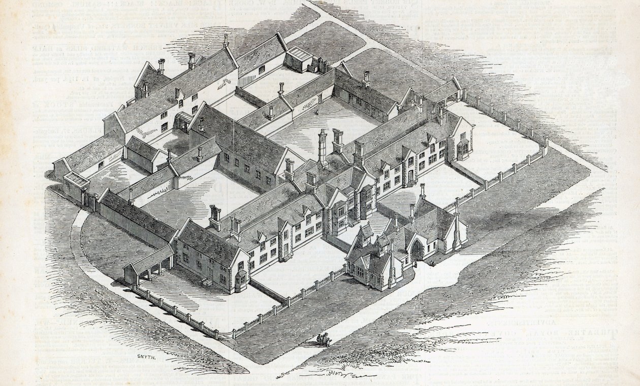 سيتم تشييد Union Workhouse في كانتربري ، من The Illustrated London News ، 7 نوفمبر 1846 بواسطة مدرسة اللغة الإنجليزية