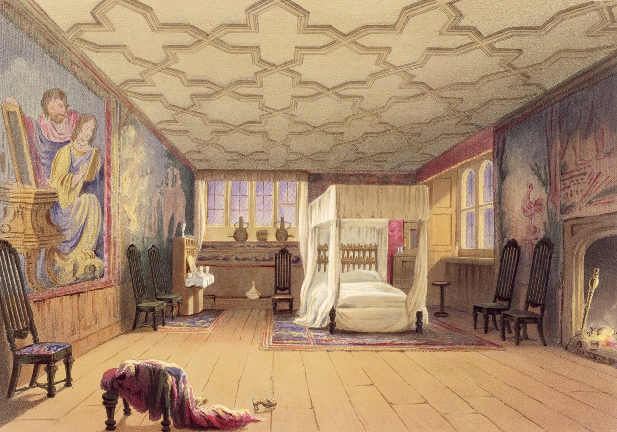 الغرفة البيضاء ، Cotehele house ، c.1830-40 بواسطة مدرسة اللغة الإنجليزية