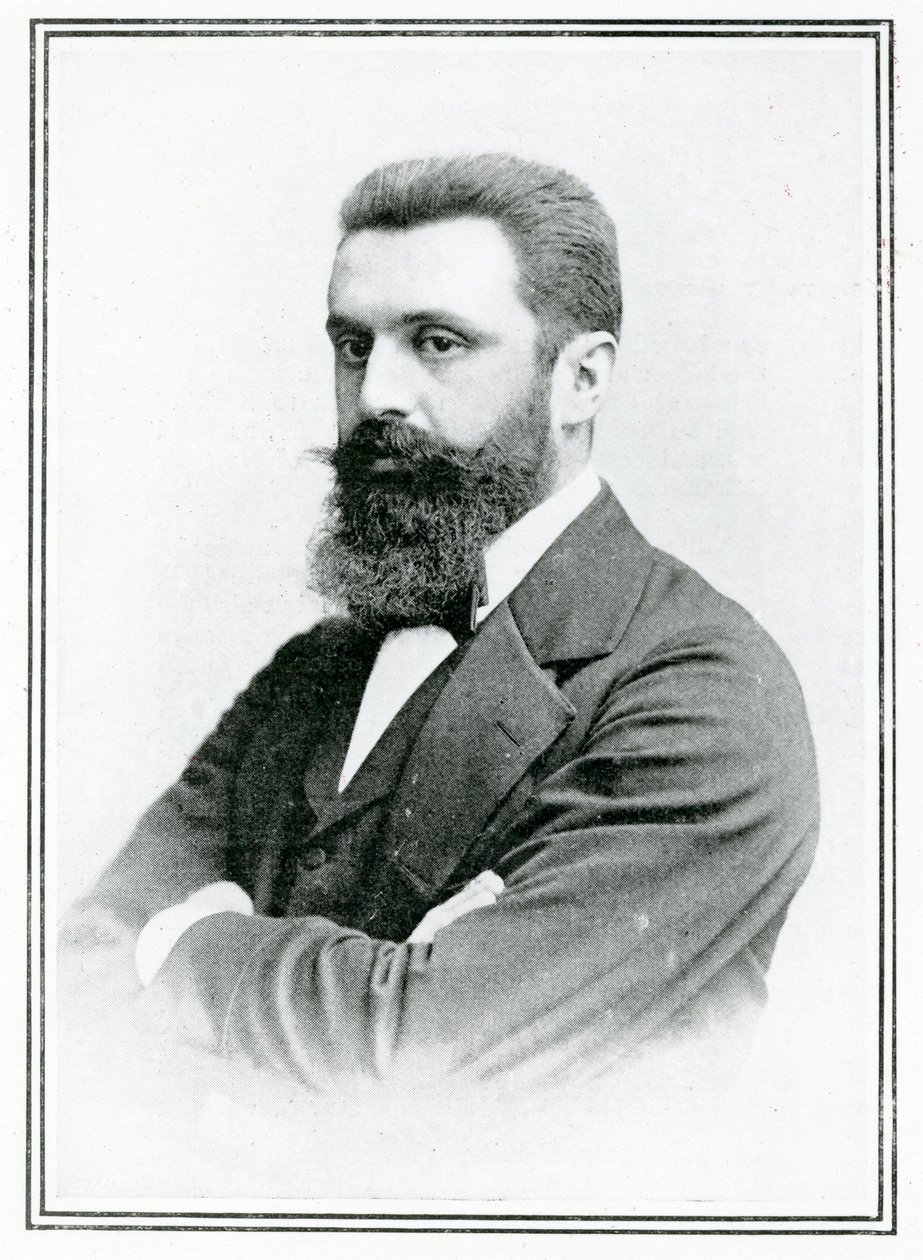 تيودور هرتزل (1860-1904) (صورة بالأبيض والأسود) بواسطة مدرسة اللغة الإنجليزية
