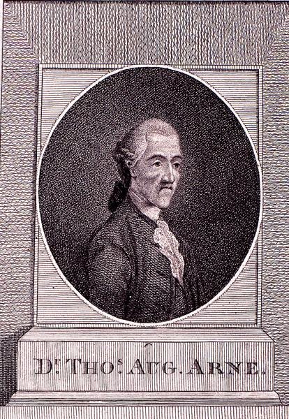 توماس أوغسطين أرني (1710-1778) (نقش) بواسطة مدرسة اللغة الإنجليزية