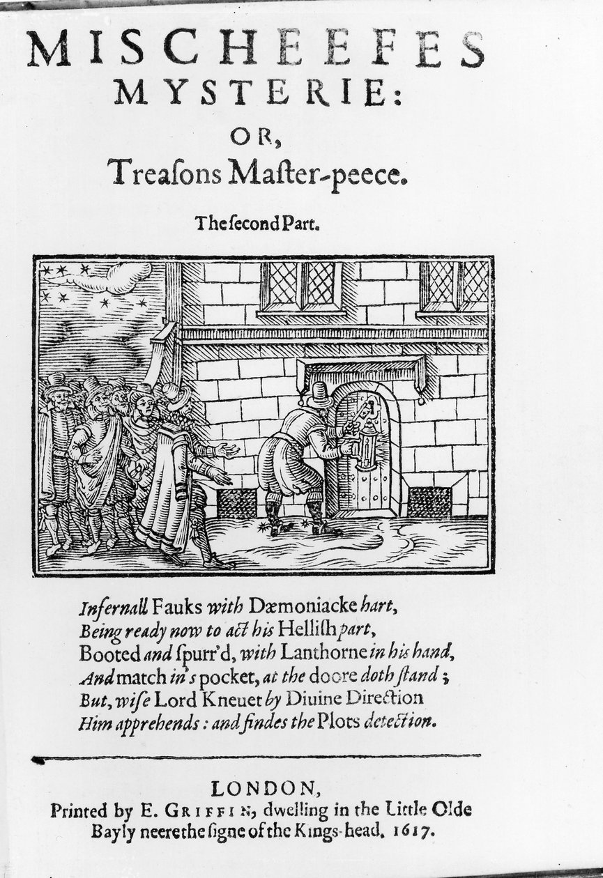صفحة العنوان إلى Mischeefes Mysterie أو Treasons Master-peece - الجزء الثاني بواسطة John Vicars 1617 بواسطة مدرسة اللغة الإنجليزية