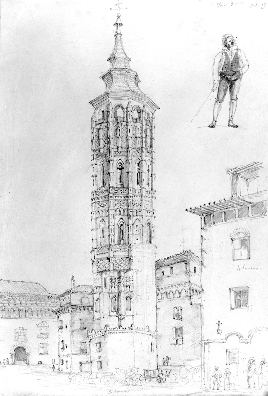 برج سرقسطة الجديد ، 1831 (رسم) بواسطة مدرسة اللغة الإنجليزية