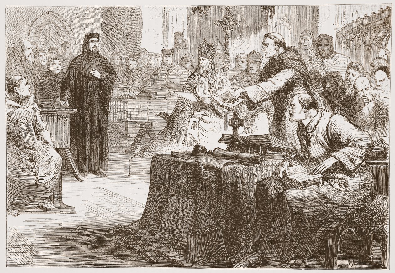 محاكمة ويكليف ، توضيح من تاريخ البروتستانتية بقلم جيمس أيتكين ويلي (1808-1890) ، حانة. 1878 بواسطة مدرسة اللغة الإنجليزية