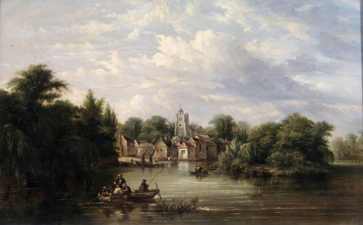 كنيسة تويكنهام ، The Embankment and Eel Pie Island ، ميدلسكس ، بعد عام 1713 بواسطة مدرسة اللغة الإنجليزية