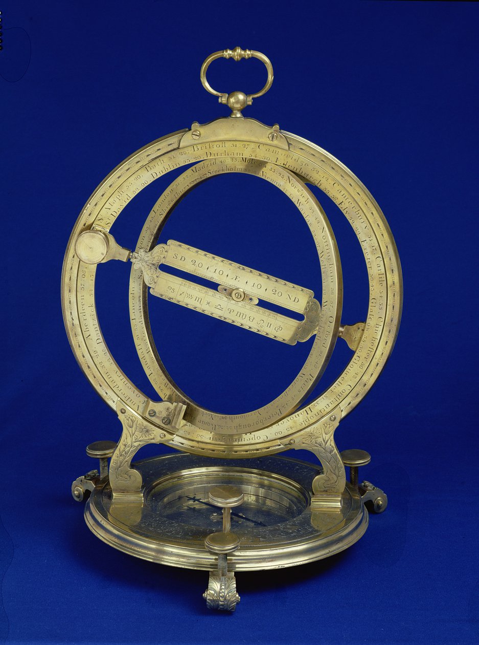 الاتصال الهاتفي الدائري الدائم للاعتدال العالمي ، ربما صنعه توماس هيث ، c.1730 (نحاسي) بواسطة مدرسة اللغة الإنجليزية