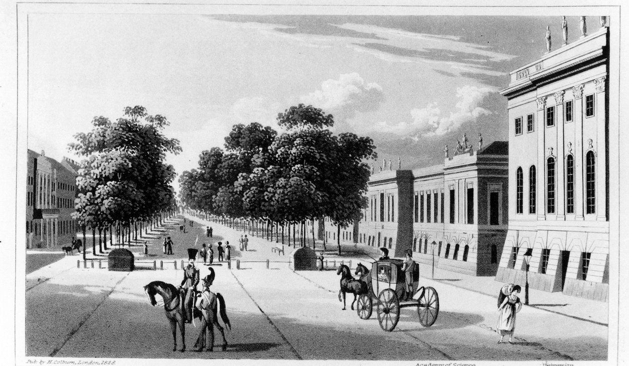 Unter den Linden ، من سانت بطرسبرغ: مجلة رحلات من وإلى العاصمة التي كتبها AB Granville ، تم نشرها عام 1828 بواسطة مدرسة اللغة الإنجليزية