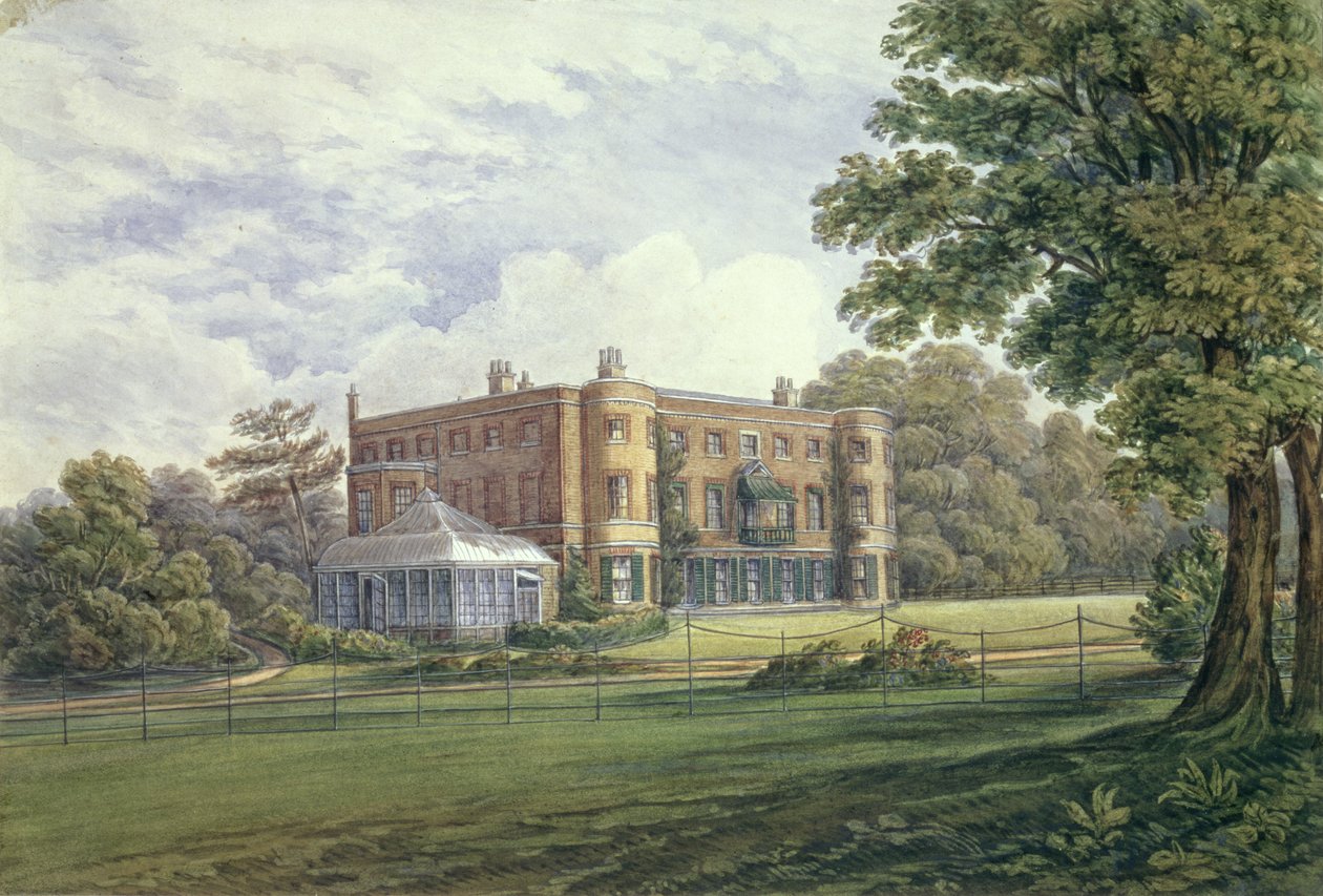 Valentines House ، Ilford ، Essex ، c.1835 (مرحاض على ورق) بواسطة مدرسة اللغة الإنجليزية