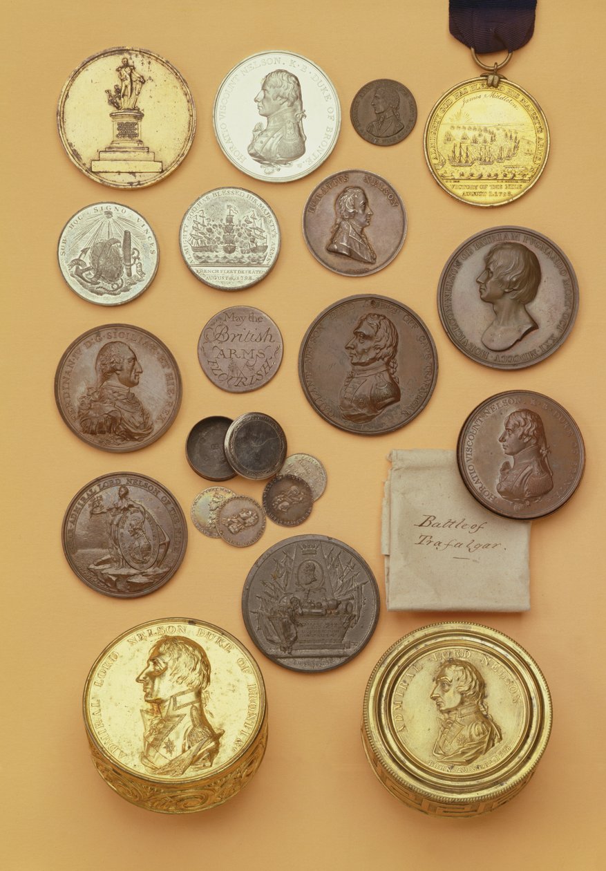 ميداليات مختلفة تتعلق بالأدميرال لورد نيلسون 1798-1805 (معدن) بواسطة مدرسة اللغة الإنجليزية