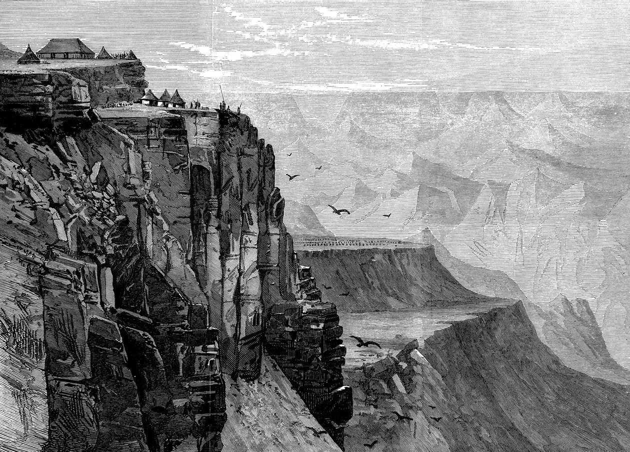 منظر من نقطة بالقرب من بيت الملوك ، من البعثة البريطانية إلى الحبشة ، 1868 بواسطة مدرسة اللغة الإنجليزية