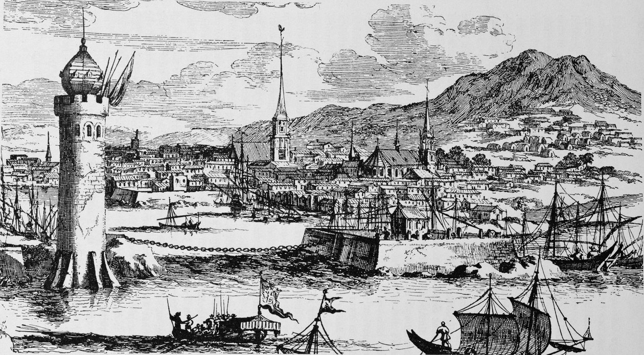 منظر هافانا ، من "السرد والتاريخ النقدي لأمريكا" ، حرره جاستن وينسور ، لندن ، 1886 بواسطة مدرسة اللغة الإنجليزية