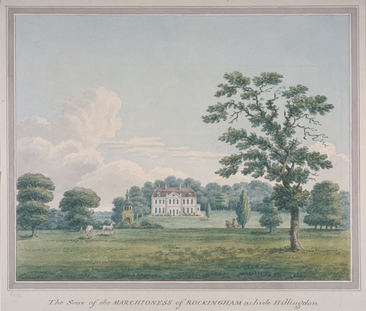 منظر ل Hillingdon House ، c.1820 (مرحاض على ورق) بواسطة مدرسة اللغة الإنجليزية