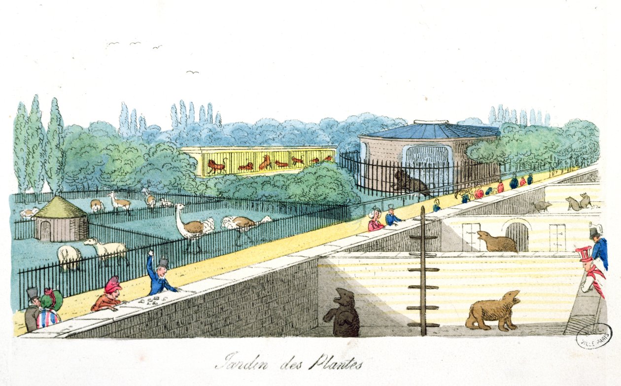 زوار Jardin de Plantes ، باريس ، من De Paris a Douvres بقلم روجر بوكيم ، 1822 بواسطة مدرسة اللغة الإنجليزية