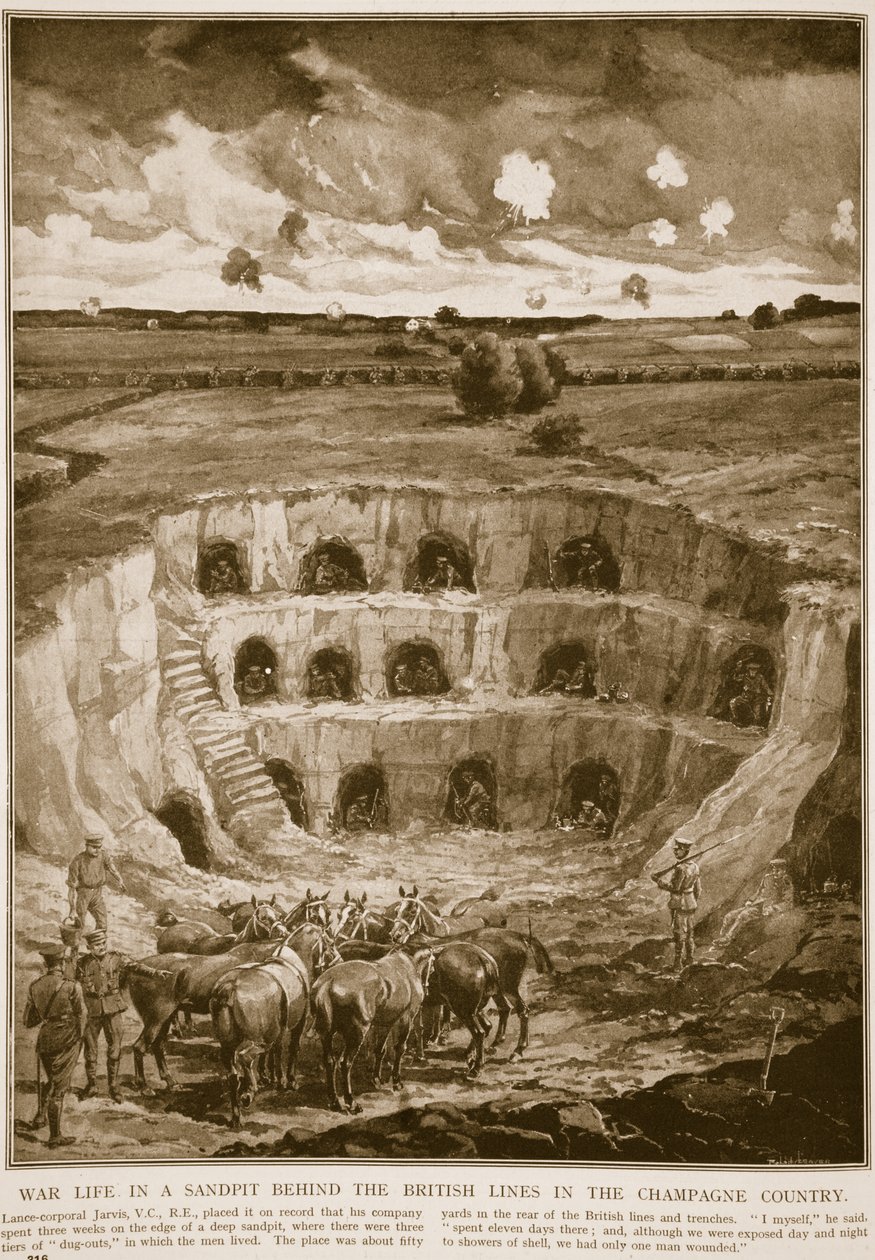 حياة الحرب في حفرة رملية خلف الخطوط البريطانية في بلاد الشمبانيا ، 1914-1919 بواسطة مدرسة اللغة الإنجليزية