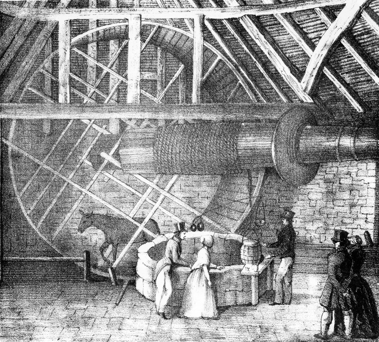 رافعة جيدة يقودها حمار ، عام 1870 بواسطة مدرسة اللغة الإنجليزية