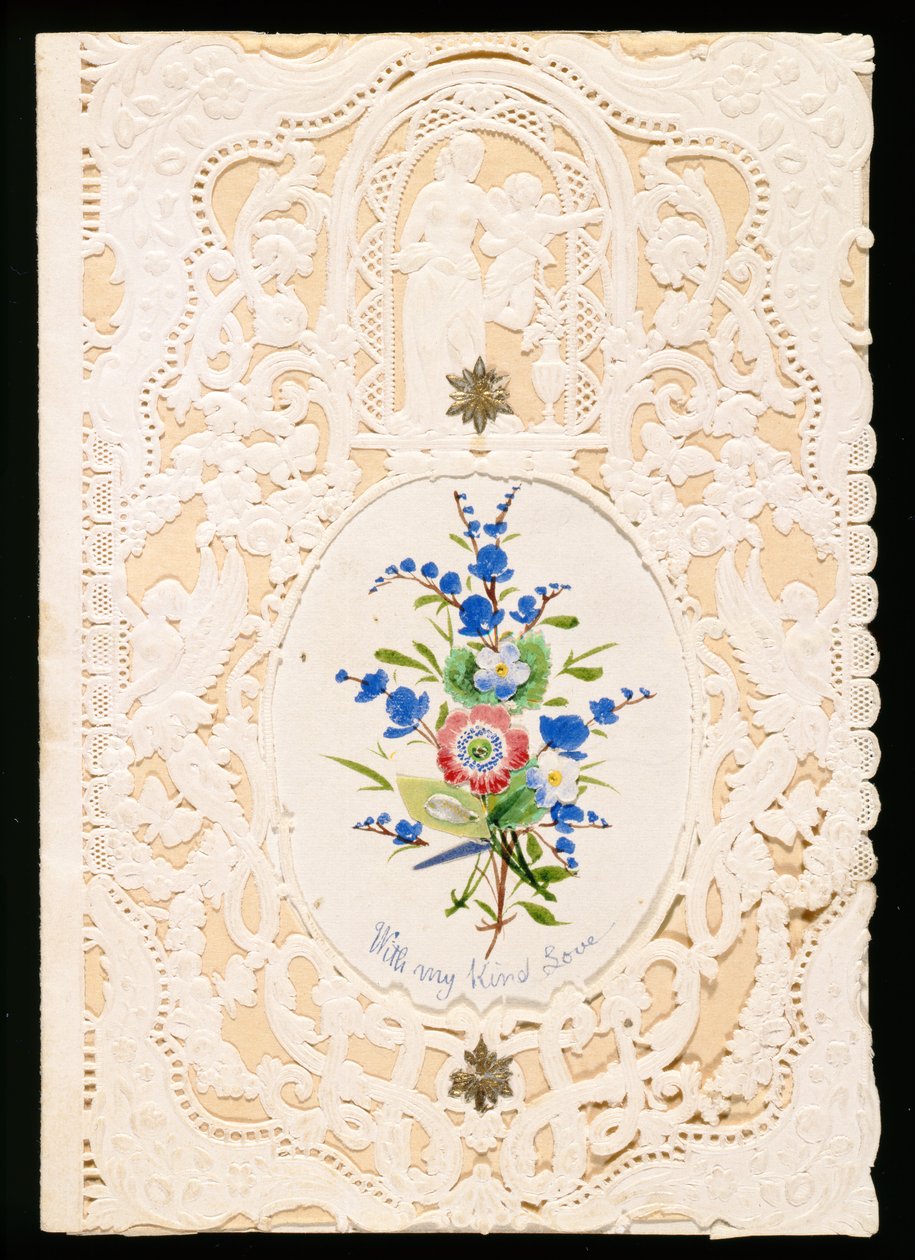 مع My Kind Love ، بطاقة Valentine ، c.1858 (litho color on paper) بواسطة مدرسة اللغة الإنجليزية