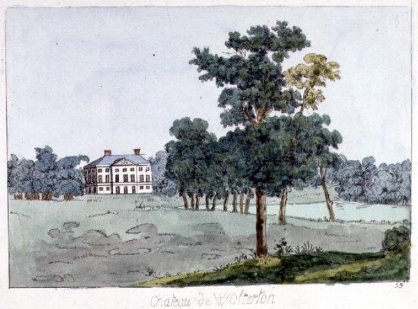Wolterton Hall ، نورفولك ، موطن Walpoles ، رسم توضيحي من William Watts 'Tableaux des Maison et Jardins' ، حوالي عام 1785 (نقش ملون) بواسطة مدرسة اللغة الإنجليزية