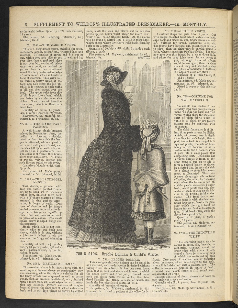 المرأة والطفل. ملحق. خياط ويلدون المصور: (Weldon Illustrated Dressmaker and Milliner.).  1880 بواسطة مدرسة اللغة الإنجليزية