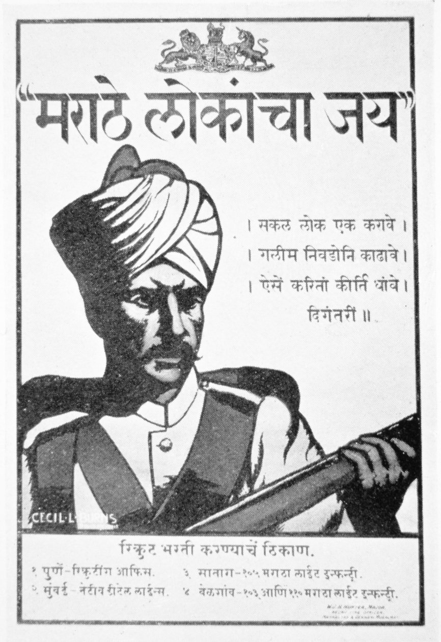World War One Anglo-Indian recruitment poster issued in Bombay بواسطة مدرسة اللغة الإنجليزية