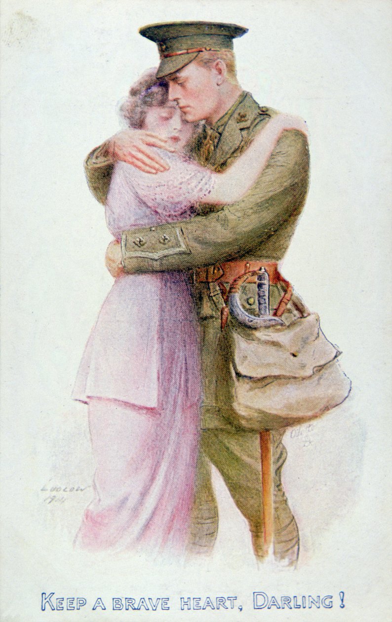 بطاقة بريدية من الحرب العالمية الأولى ، ج .1914-18 (ليثو ملون) بواسطة مدرسة اللغة الإنجليزية