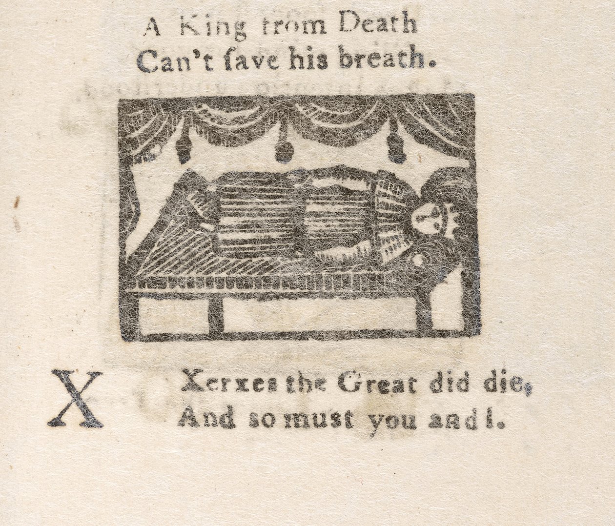 "Xerxes the Great .." ، رسم توضيحي للحرف X ، من "أبجدية الطفل ..." ، حوالي 1820 (نقش) بواسطة مدرسة اللغة الإنجليزية