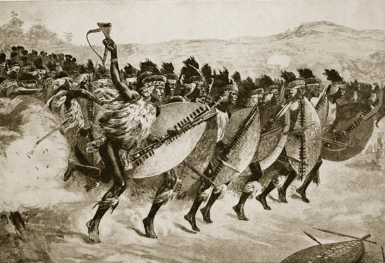 زولوس يتقدم للهجوم على كامبولا هيل ، 29 مارس 1879 بواسطة مدرسة اللغة الإنجليزية