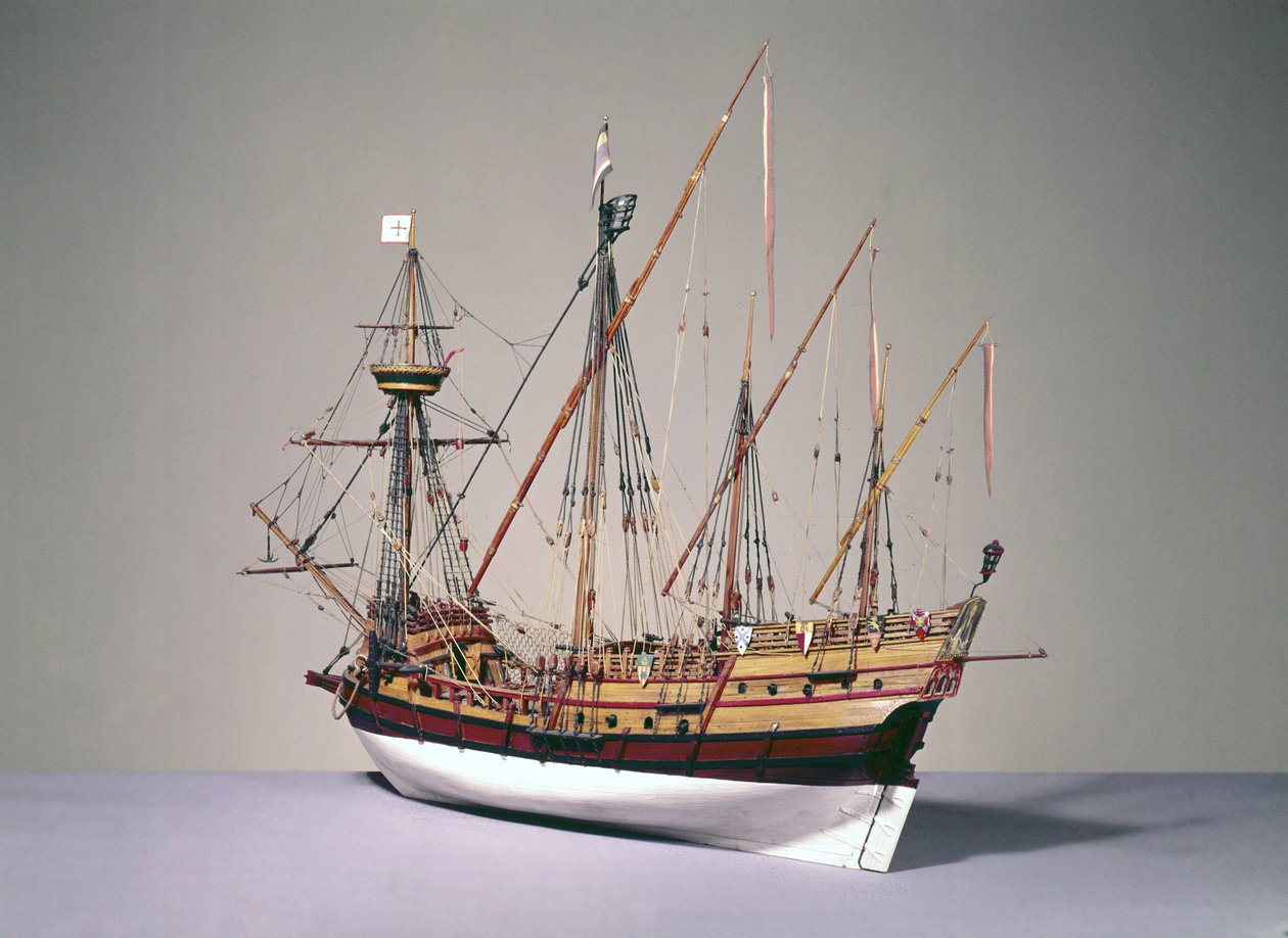 نموذج متين لكارافيلا برتغالي من c.1535 (الخشب) (انظر أيضًا 3236) بواسطة المدرسة الإنجليزية المدرسة الإنجليزية