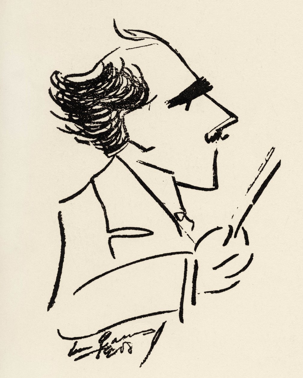 Arturo Toscanini (1867-1957) Italian conductor in a caricature by Enrico Caruso (Italian tenor). بواسطة إنريكو كاروسو