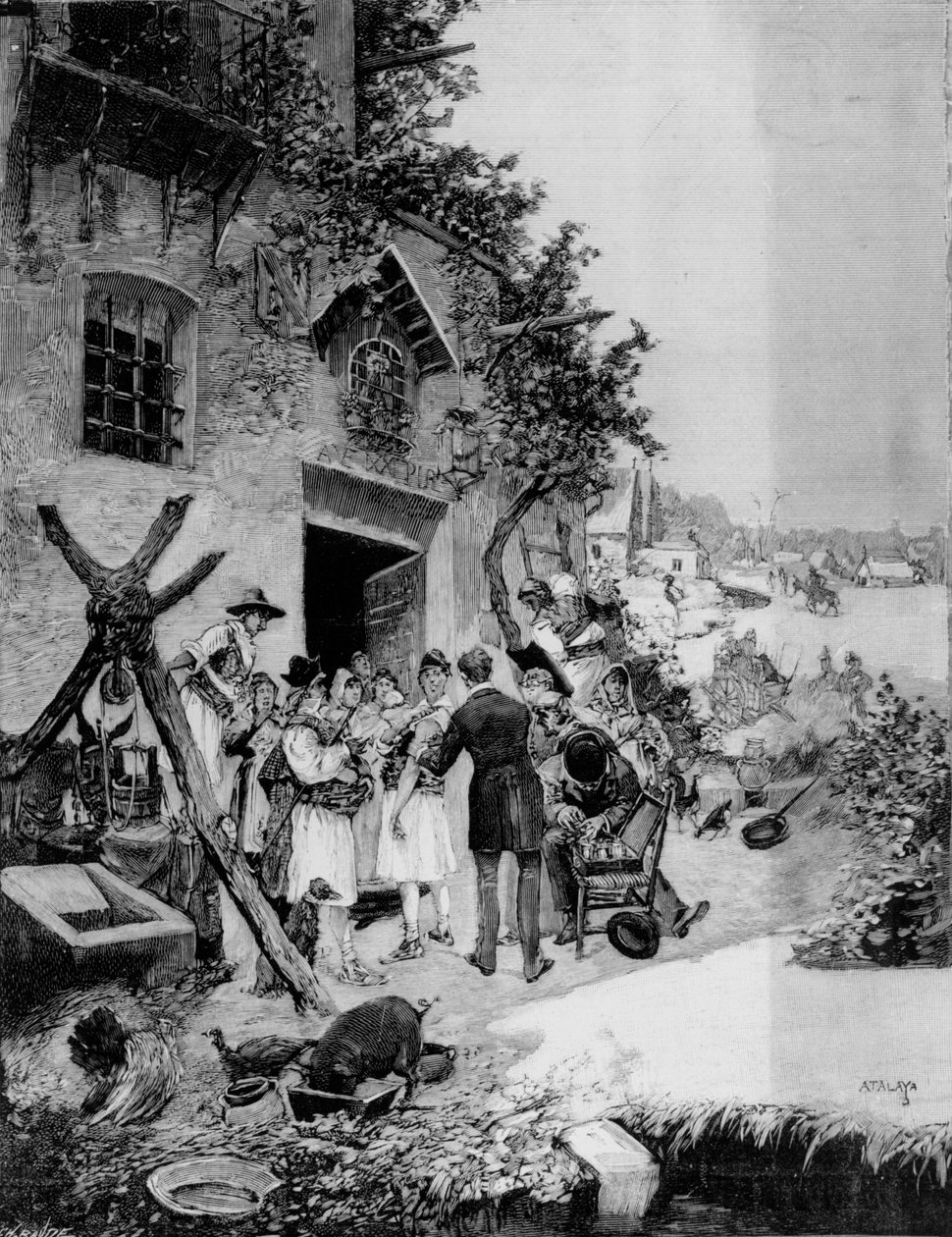 إجراء تطعيم عام ضد الكوليرا في منطقة مرسية ، 1885 (صور من وزن الجسم) بواسطة إنريكي أتالايا جونزاليس