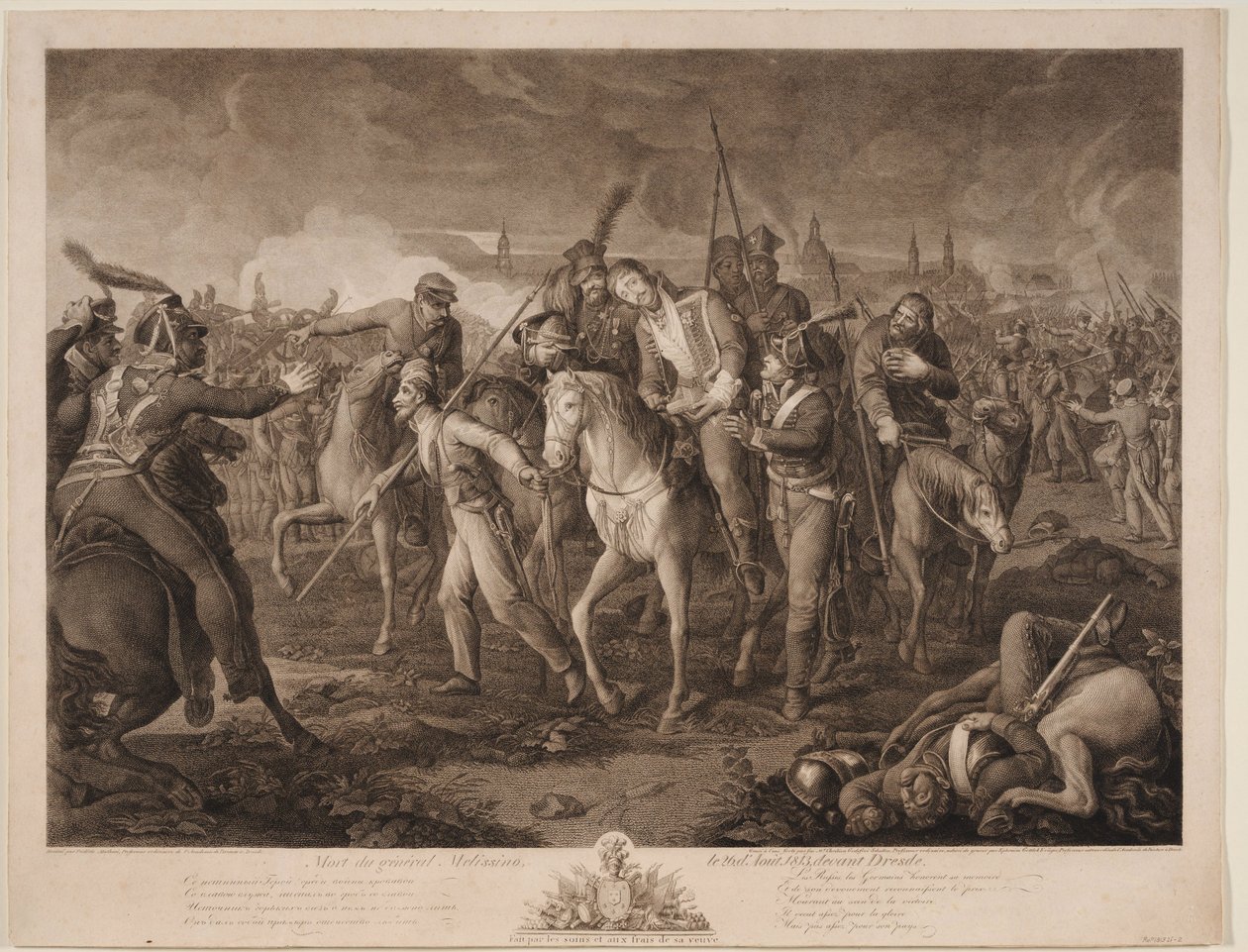 وفاة الجنرال أليكسي ميليسينو في 26 أغسطس 1813 ، 1813 بواسطة افرايم جوتليب كروجر