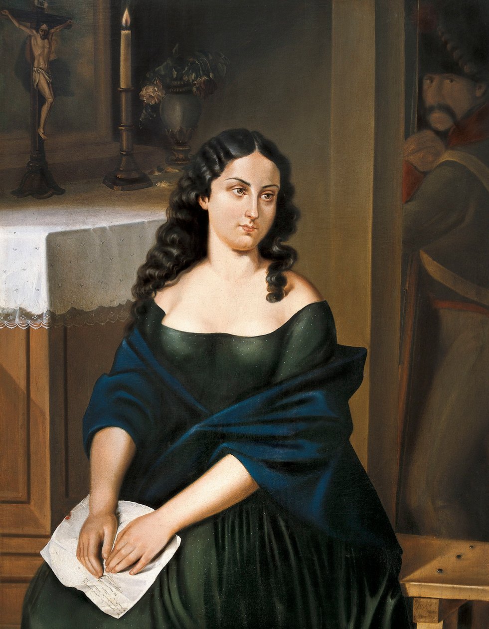صورة بوليكاربا سالافاريتا (1795-1817) ، بطلة استقلال كولومبيا (رسم) بواسطة إبيفانيو جوليان غاراي كايسيدو