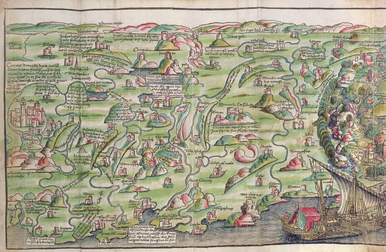 خريطة مدينة القدس ، من "الحج في الأرض المقدسة" بقلم برنارد فون بريدنباخ (1440-97) بواسطة إيرهارد ريويتش