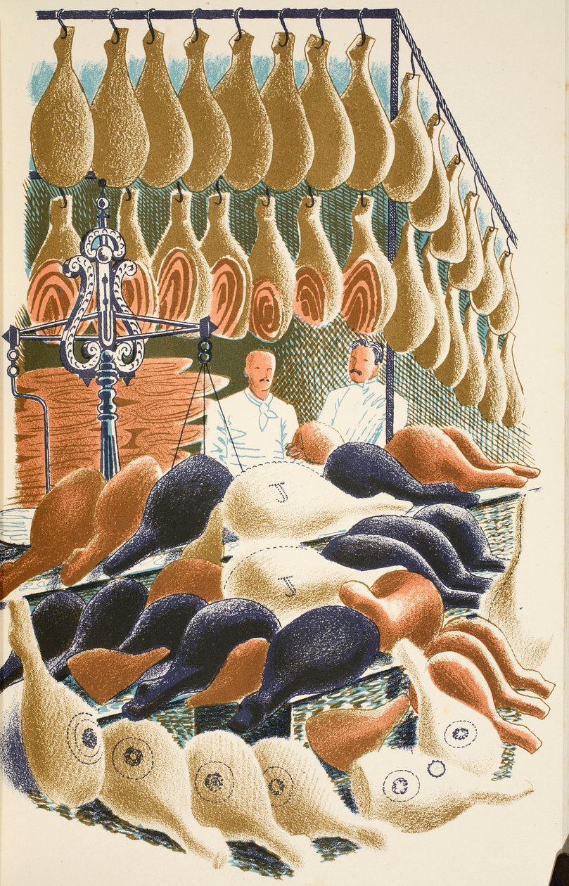 Hams ، رسم توضيحي من "High Street" بقلم JM Richards ، طبعه مطبعة Curwen ، الحانة. بواسطة Country Life ، 1938 بواسطة إريك رافيليوس