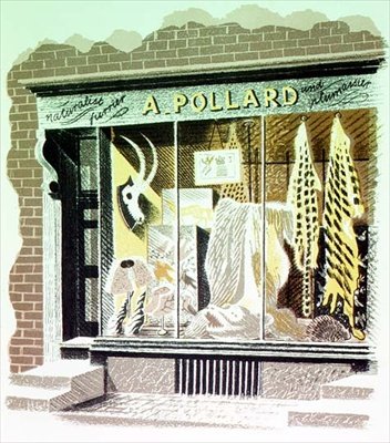 The Furrier ، طبعته مطبعة Curwen ، من High Street ، بقلم JM Richards ، نشرته Country Life ، 1938 (مجموعة من 24) بواسطة إريك رافيليوس