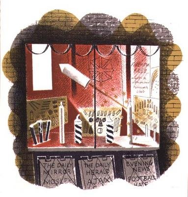 Newsagent ، الذي طبعته Curwen Press ، من High Street ، بقلم JM Richards ، نشرته Country Life ، 1938 (مجموعة من 24) بواسطة إريك رافيليوس