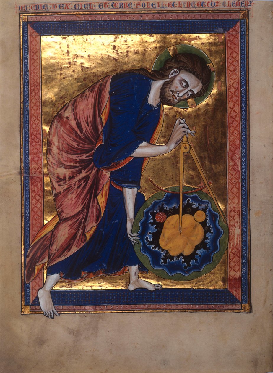 الله الأب يقيس الكون (رق) بواسطة إريك ليسينج