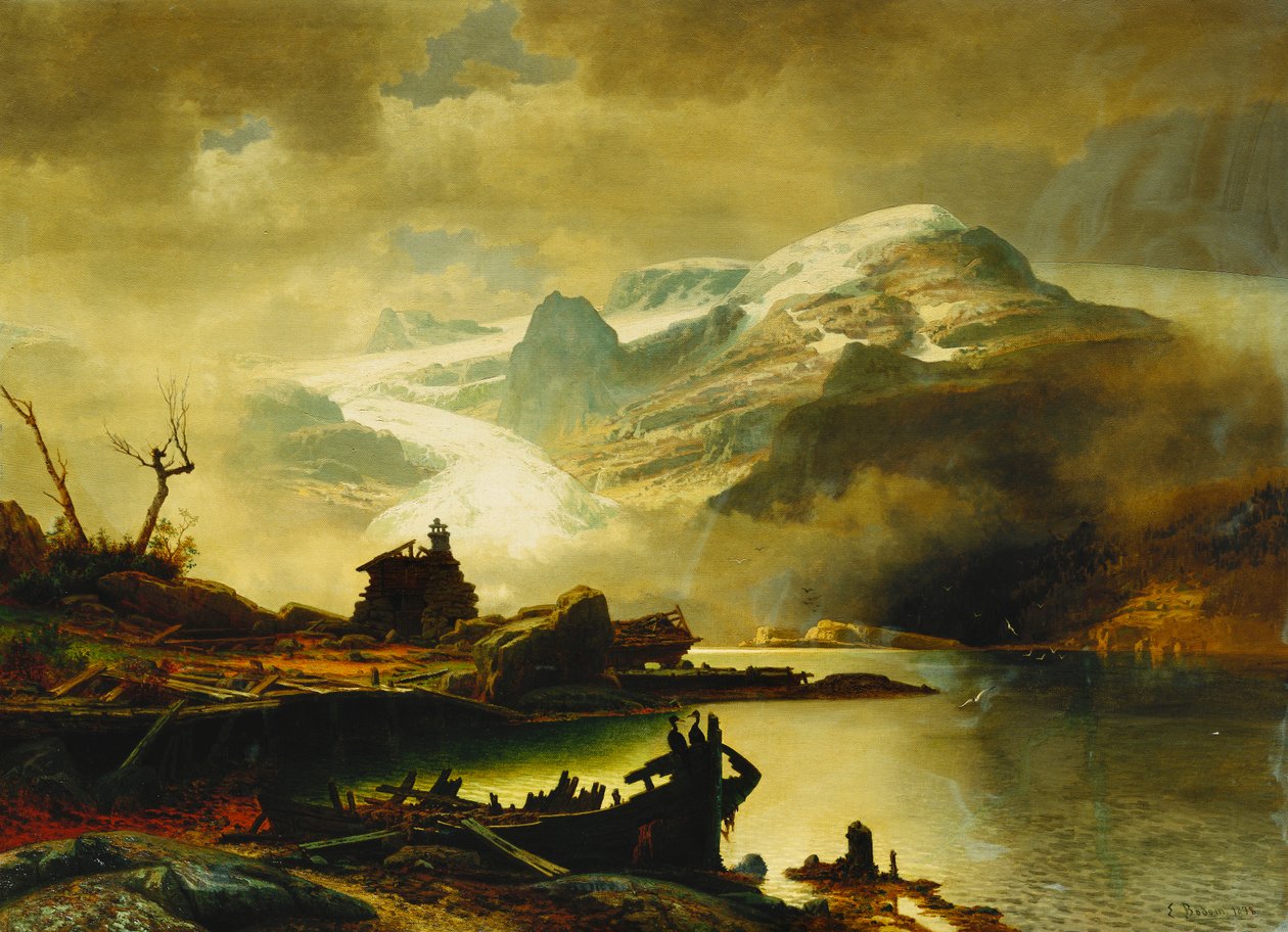The Bondhus Glacier in Sunnhordland ، 1878 بواسطة إريك بودوم