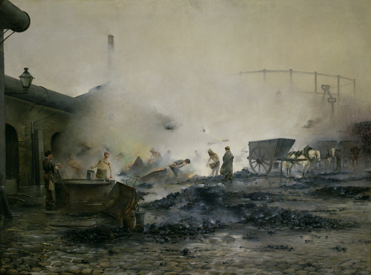 مصنع الغاز في Courcelles ، 1884 بواسطة إرنست جان ديلاهاي
