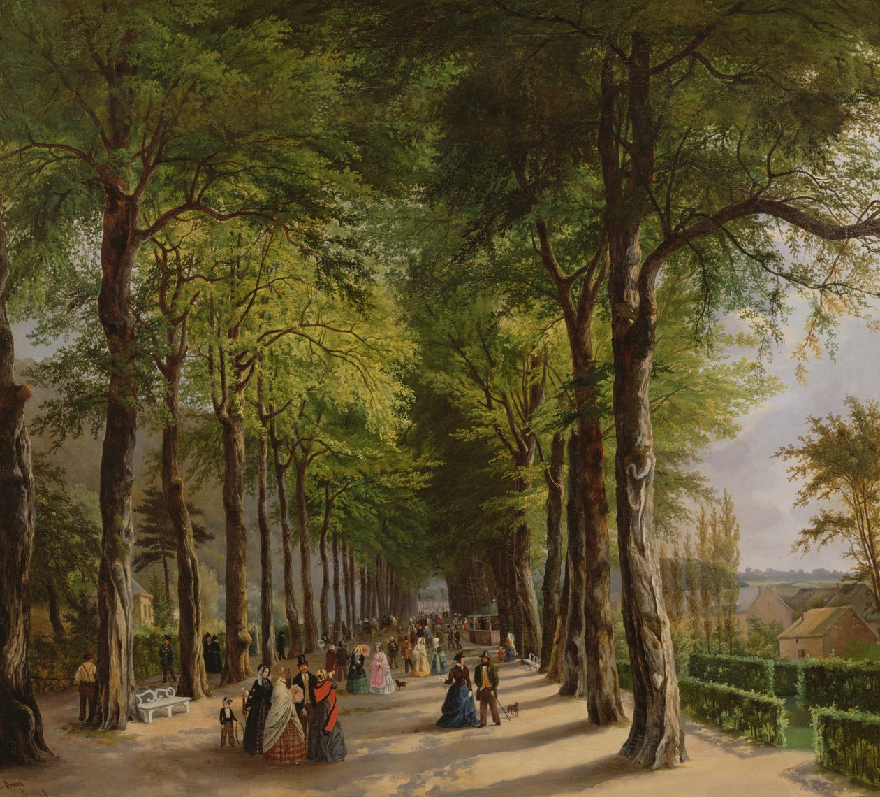 النزهة في سبا في بلجيكا ، 1847 بواسطة إرنست كرينز