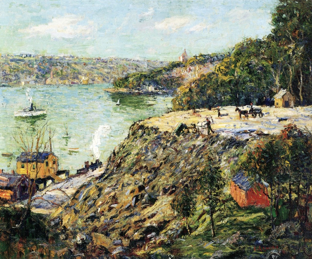 عبر النهر ، نيويورك ، ج .1910 بواسطة ارنست لوسون