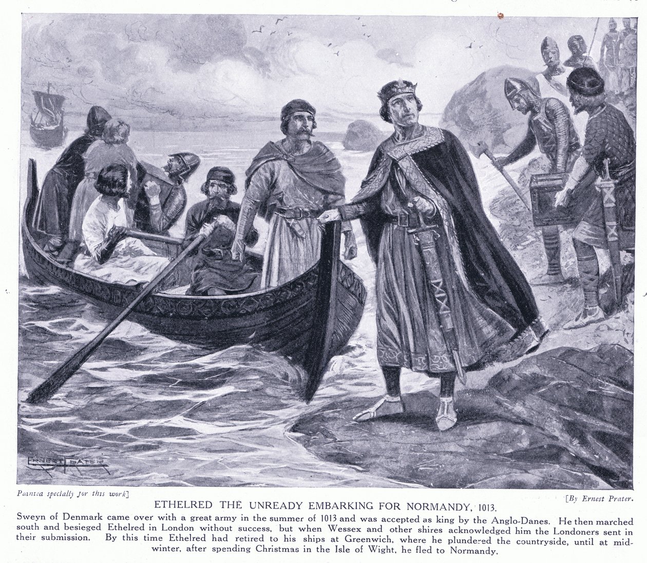 Ethelred الشروع في الاستعداد لنورماندي AD1013 ، 1920 بواسطة إرنست براتر