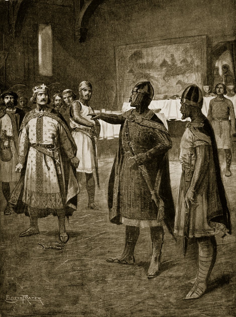 نبذان من روبرت يدينان روفوس ، 1094 ، رسم توضيحي من "قصة هتشنسون عن الأمة البريطانية" ، حوالي 1920 بواسطة إرنست براتر
