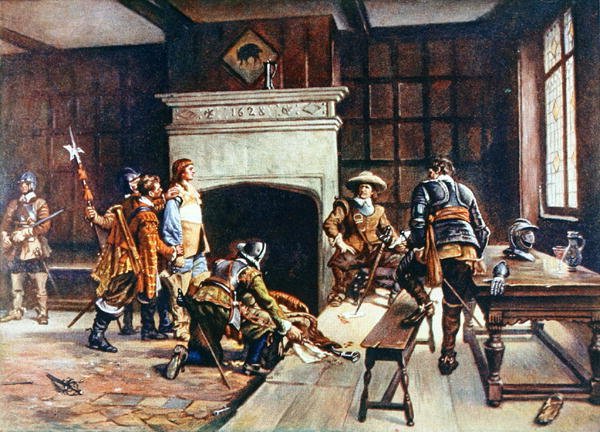 أوليفر كرومويل (1599-1658) في الخنزير الأزرق في هولبورن ، رسم توضيحي من "حياة الرجال العظماء التي رواها رجال عظماء" ، حرره ريتشارد ويلسون ، عشرينيات القرن العشرين (لون ليثو) بواسطة إرنست (بعد) كروفتس