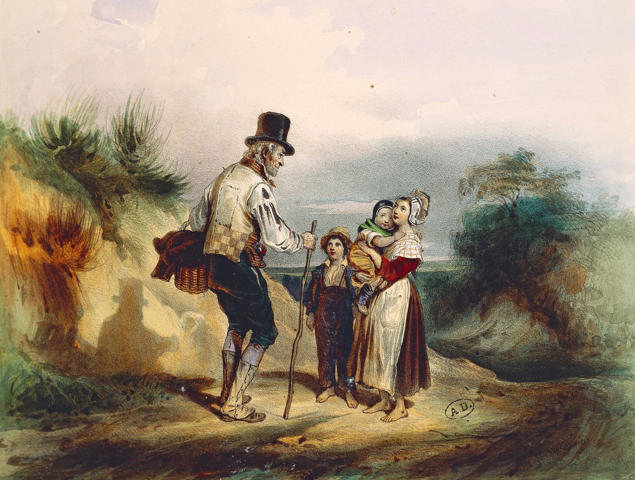 الاختصار ، الرسم التوضيحي للألوان المائية بواسطة إرنست جرينير لـ Les Miserables بقلم فيكتور هوغو (1802-1885) بواسطة إرنست (بعد) جرينير