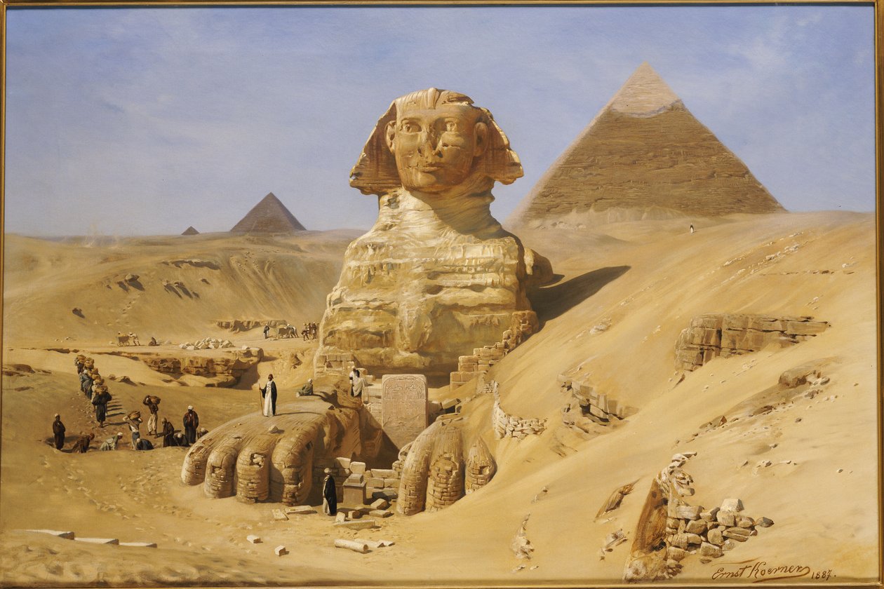 تنقيب أبو الهول 1887 بواسطة إرنست كارل يوجين كورنر