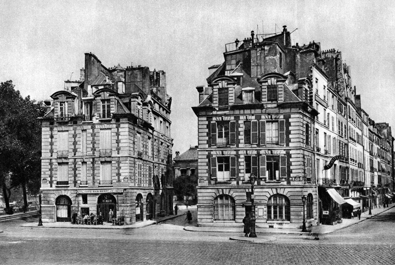 منازل قديمة من فترة لويس الثالث عشر ، تواجه جسر نيوف ، باريس ، 1931. بواسطة إرنست فلاماريون