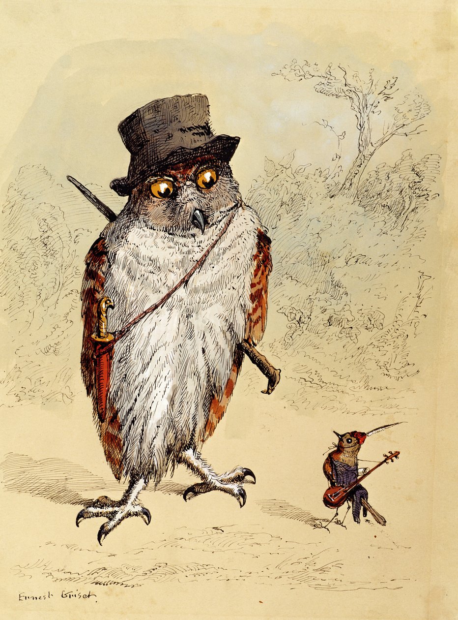 رسم توضيحي لـ Bubble and Squeak في "Fun&39;s Comic Creatures" نُشر عام 1887 (قلم وحبر مع مرحاض على ورق) بواسطة إرنست هنري جريسيت