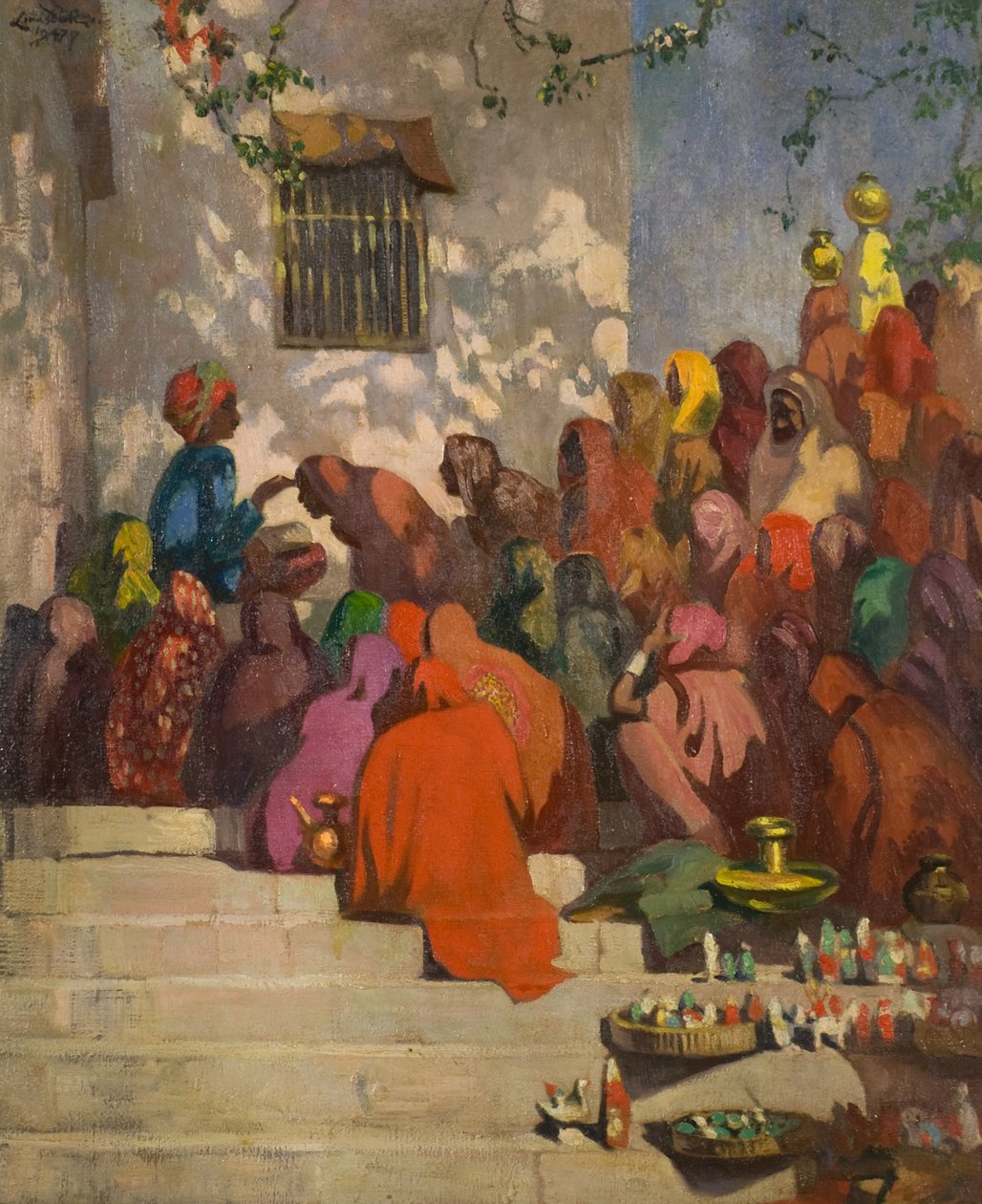نهر الغانج (أو الهندوس والبانديت) ، حوالي عام 1922 (زيت على قماش) بواسطة إرنست ستيفن لومسدن
